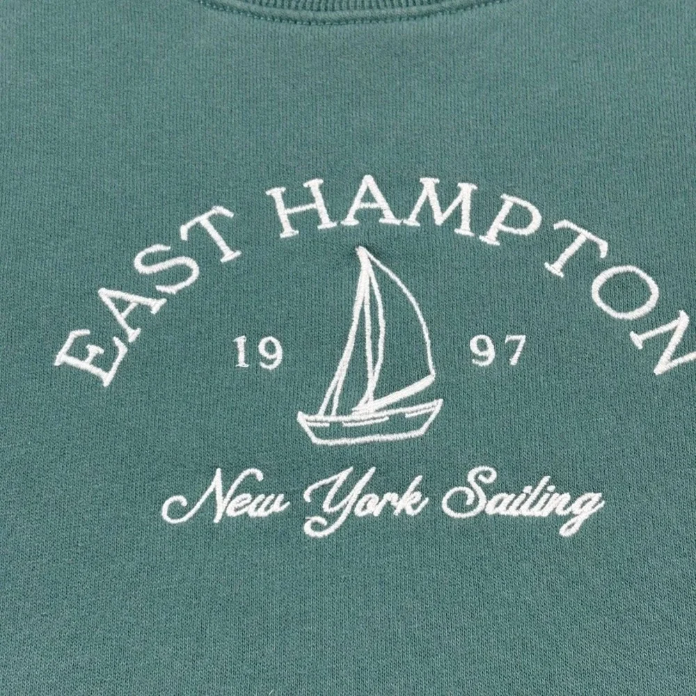 Hollister East Hampton New York Sailing‎ Sweatshirt XXS Crewneck Green Nautical